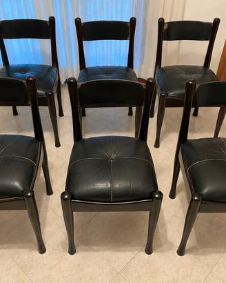6 sedie vintage anni '70 stile Bernini.