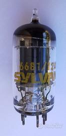 Valvola Sylvania 6681-12AX7 Long Plate Testata>100