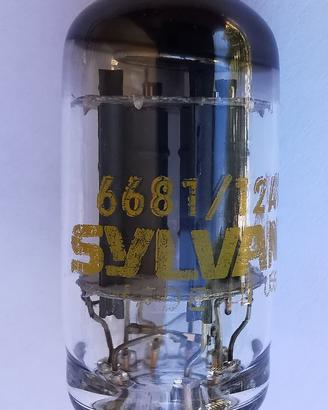 Valvola Sylvania 6681-12AX7 Long Plate Testata>100