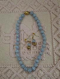 collana e orecchini di calcedonio