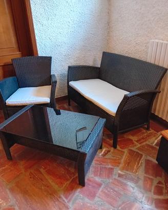 salottino in rattan