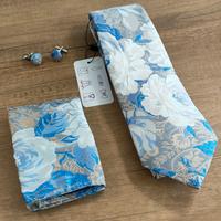 🇮🇹 Cravatta elegante + pochette e gemelli