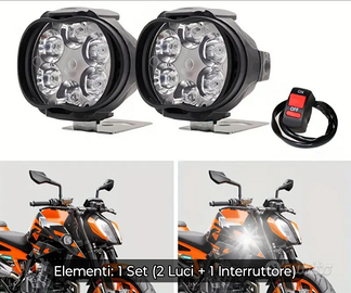 Coppia fari a led per moto con interruttore. Faro