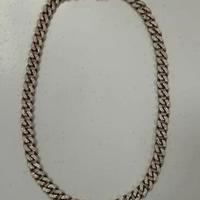 Collana cubana argento rosso 925 e zirconi