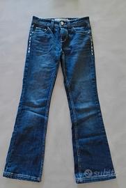 jeans a zampa con tasche decorate tg 10-12 bershka