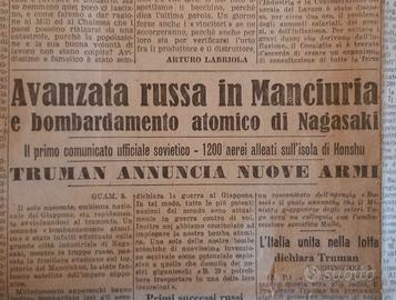  IL TEMPO 10 Agosto 1945 - BOMBA ATOMICA NAGASAKI