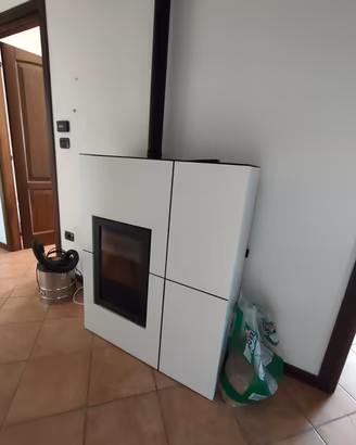 Stufa a pellet canalizzata 12 kW bianca