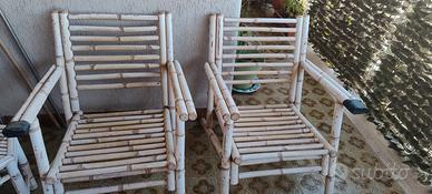 set in bambù poltrone più tavolino 