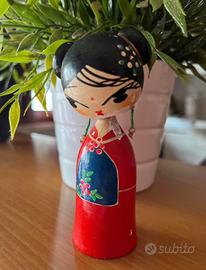 Bambola kokeshi vintage Anni 50