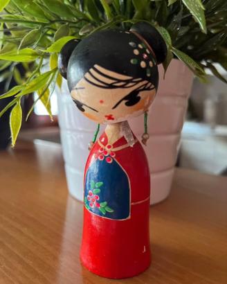Bambola kokeshi vintage Anni 50