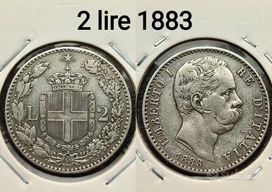 2 lire 1883 Argento 