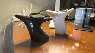2 decorazioni moderne in ceramica bianca e nera