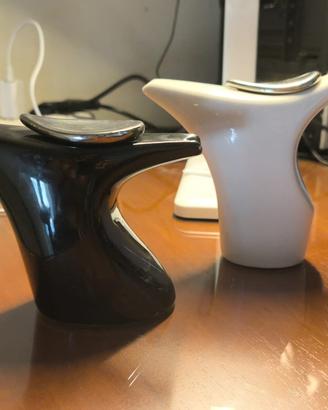 2 decorazioni moderne in ceramica bianca e nera
