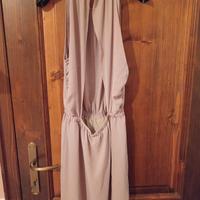 Abito Motivi corto tortora con schiena scoperta S