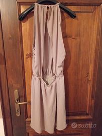 Abito Motivi corto tortora con schiena scoperta S