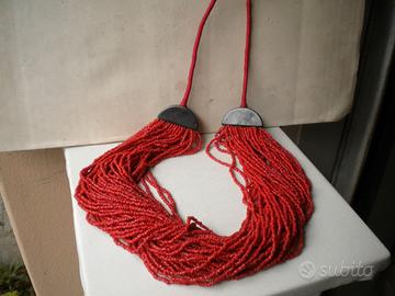 Collana corallo rosso 50 fili di corallo