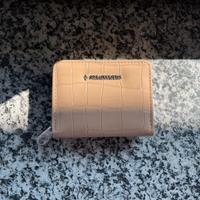 Portafoglio Stradivarius beige effetto coccodrillo