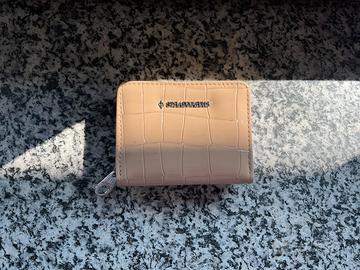 Portafoglio Stradivarius beige effetto coccodrillo