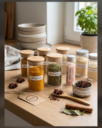 Set 30 Etichette Personalizzabili Spezie Dispensa