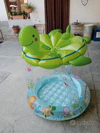 Piscinetta, salvagente e giubbotto