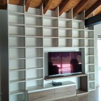 libreria porta tv laccato e frontali noce nazione