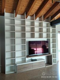 libreria porta tv laccato e frontali noce nazione