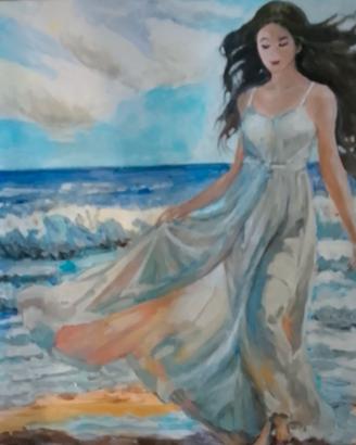 DONNA VELATA AL MARE