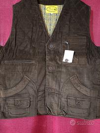 Gilet Caccia velluto Imbottito marrone taglia 60