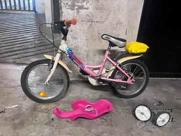 Bicicletta bambina con rotelline e accessori