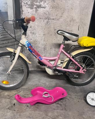 Bicicletta bambina con rotelline e accessori