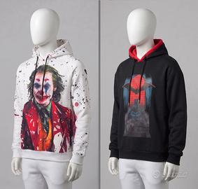 Lotto 2 Felpe con Cappuccio Joker (L) & Batman (S)