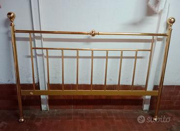 Spalliera letto matrimoniale in ottone con pediera