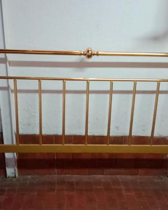 Spalliera letto matrimoniale in ottone con pediera