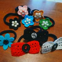 elastici capelli uncinetto 