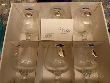 sei bicchieri cognac con argento 925