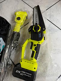 Motosega mini 2 in 1 da 6" e 8", asta telescopica