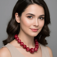 collana con perle rosse