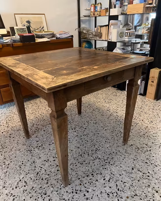 Tavolo antico fine '800 in legno restaurato