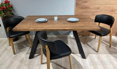 Tavolo da cucina 160mm con gamba in metallo