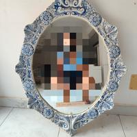 specchio porcellana bianco blu