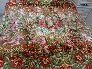 coperta velluto broccato antico con angeli 