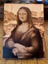 Pirografia della Gioconda di Leonardo Da Vinci