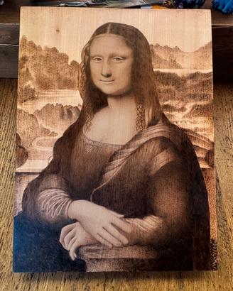 Pirografia della Gioconda di Leonardo Da Vinci