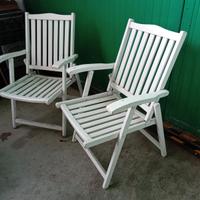 Coppia sedie/poltrone in legno pieghevoli