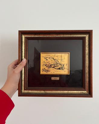 Quadro Marina rivestito in argento firmato Mida’s