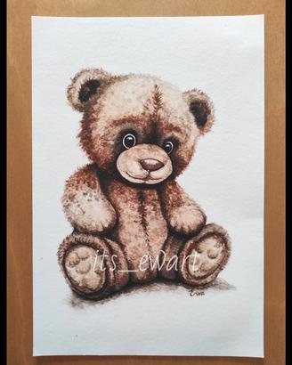 Orso-Stampa Fine Art –Dipinto originale 