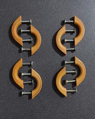 Set 8 maniglie usate PVC simil legno noce chiaro