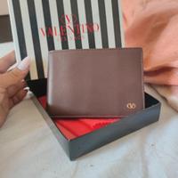 portafoglio uomo in vera pelle valentino, nuovo