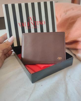 portafoglio uomo in vera pelle valentino, nuovo