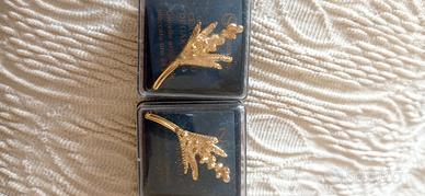 Spille mimosa retro' placcate oro